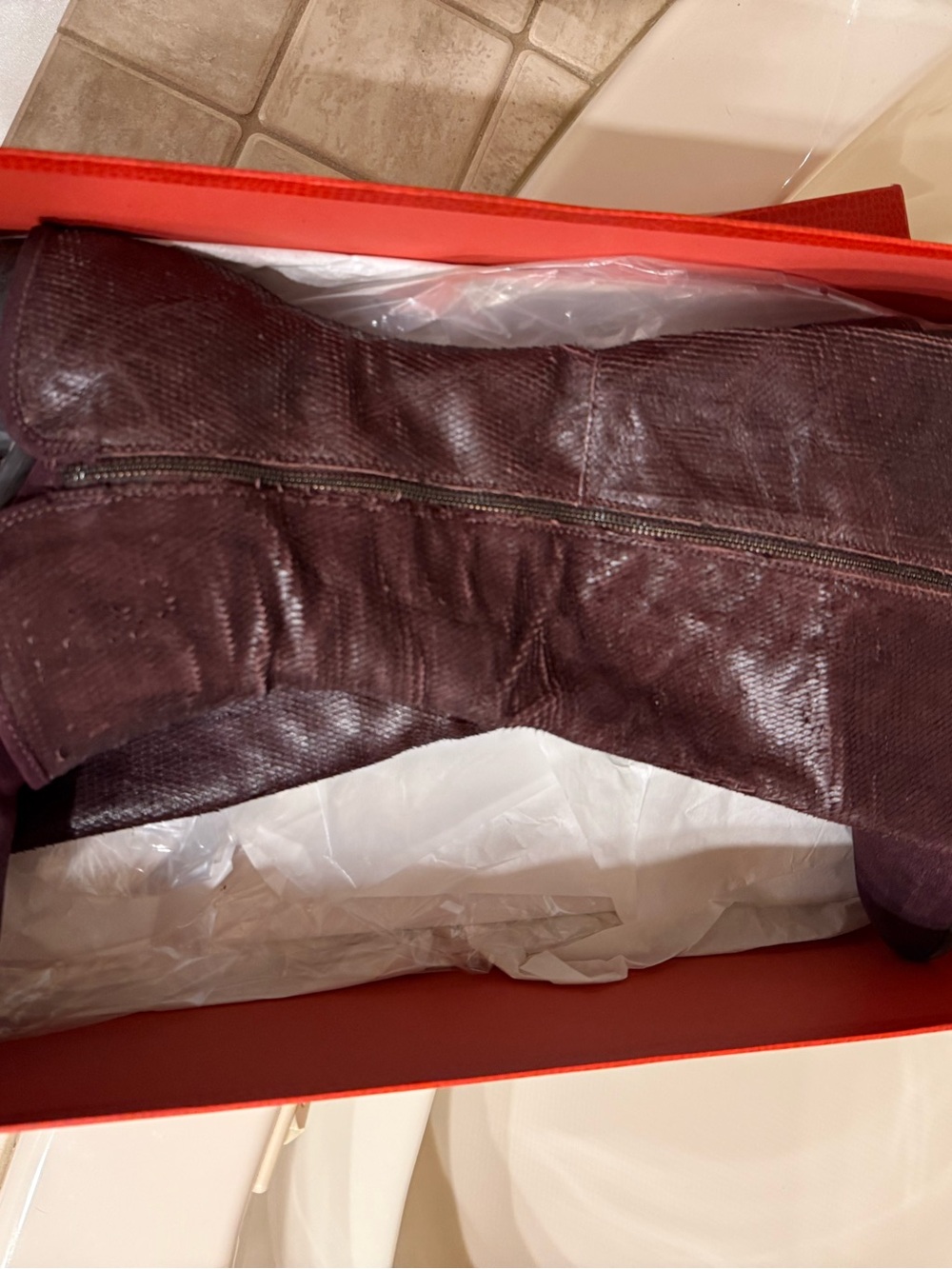 Donald J. Pliner Chianti/Burgundy Knee-High Leather Boots - Picture 13 of 13